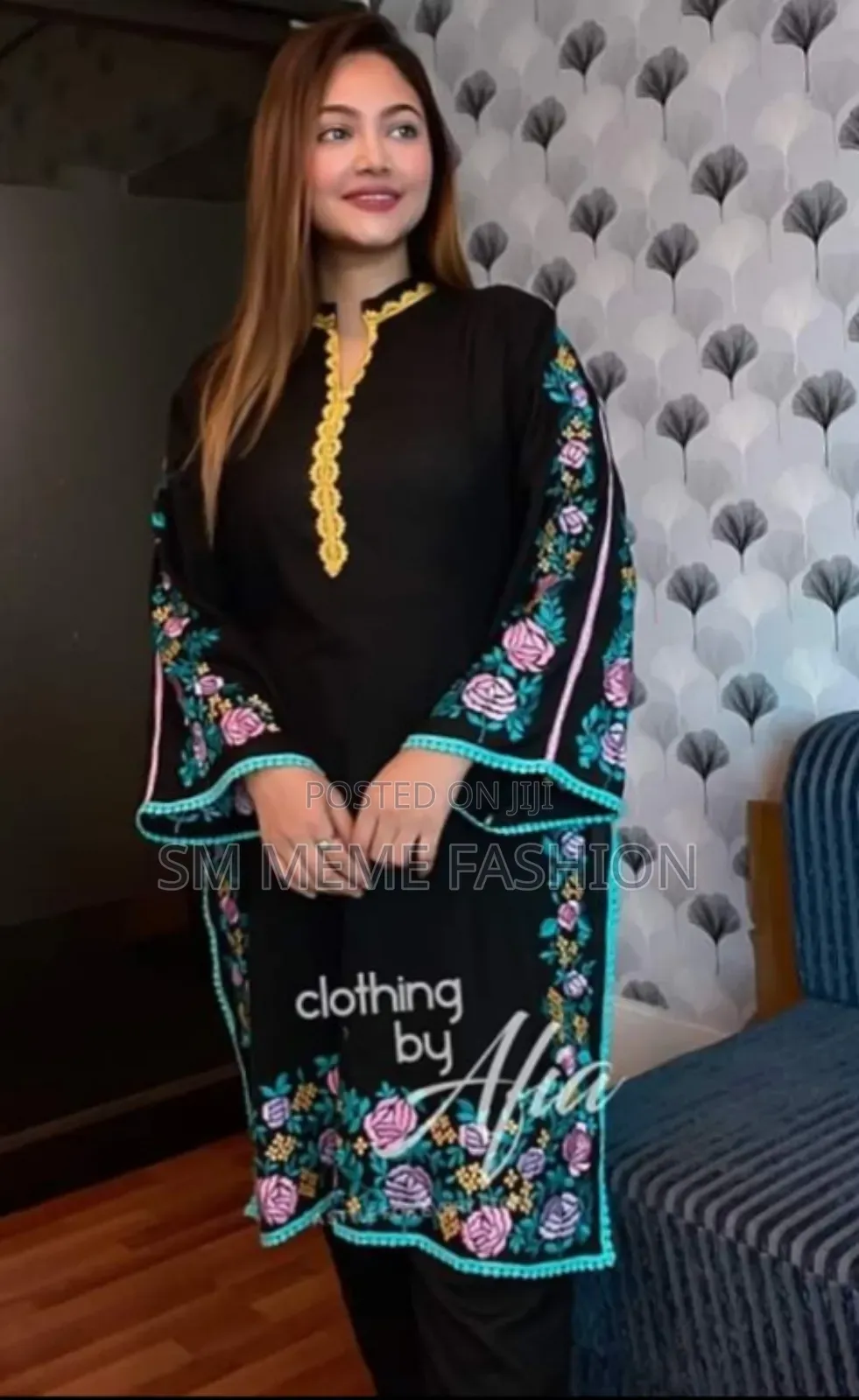 Indian Slub Cotton With Heavy Embroidery 2 Pis