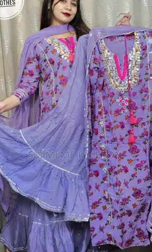 Indian Slub Cotton With Heavy Embroidery 2 Pis