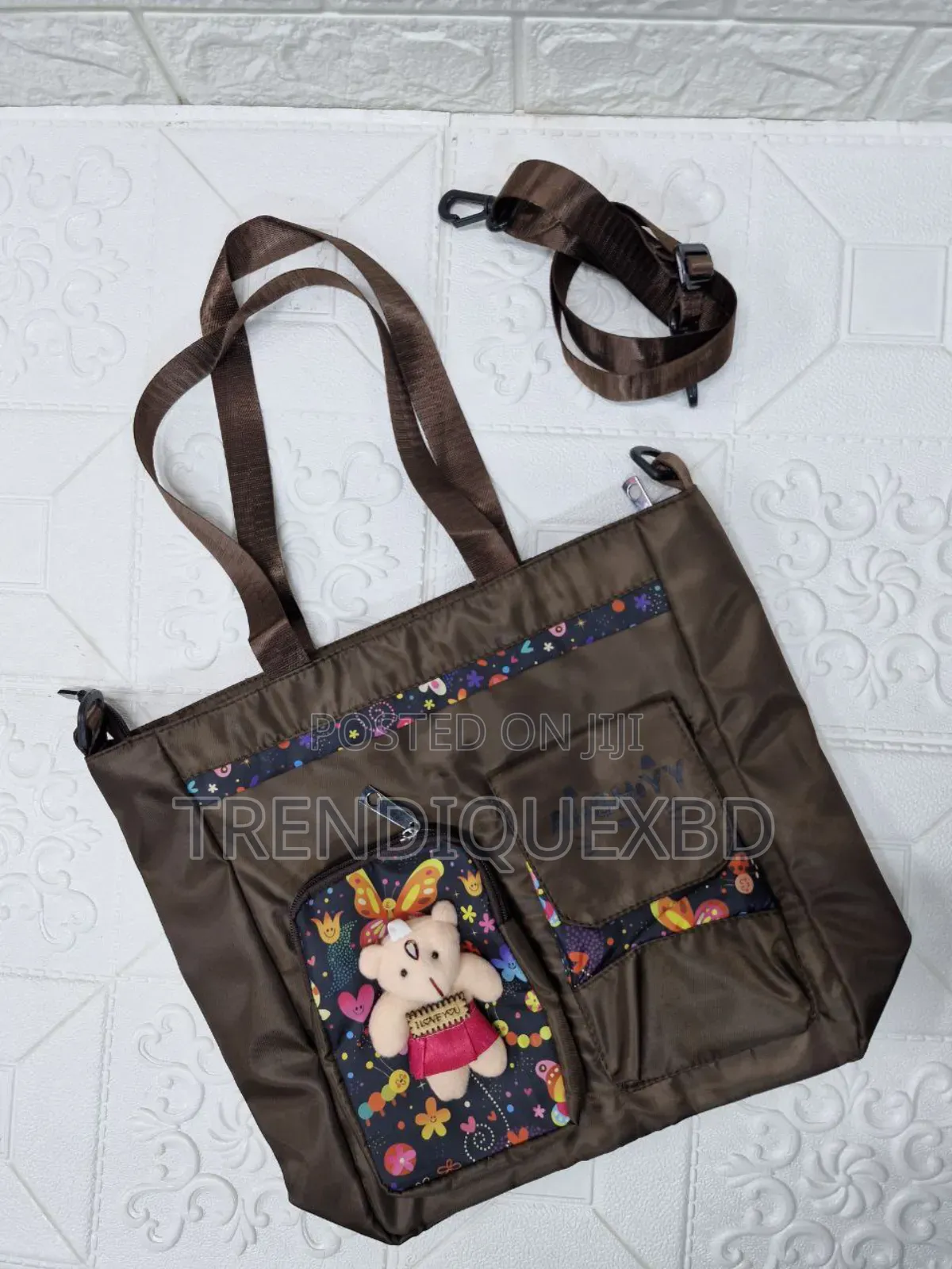 Premium Waterproof Shoulder Bag With Multiple Front Pockets Canvas