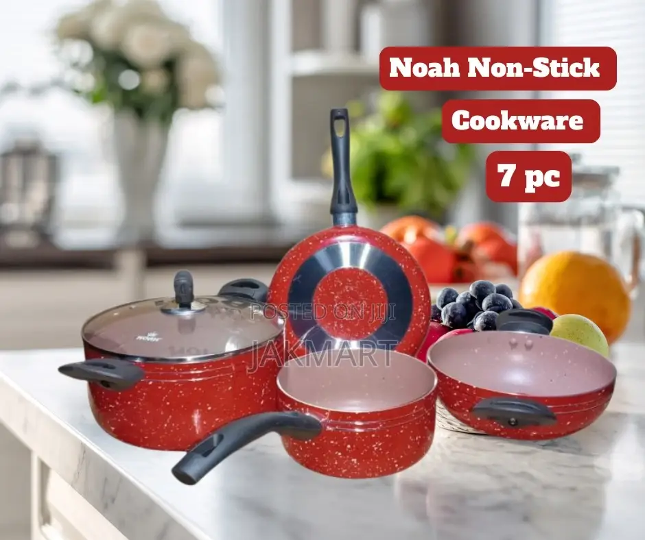 Noah Non-Stick Cookware Set Red