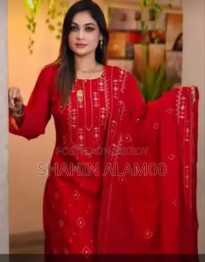 ব্লক প্রিন্ট থ্রি পিস