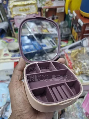 Jewelry Storage Box With Mirror – Portable Travel Organizer