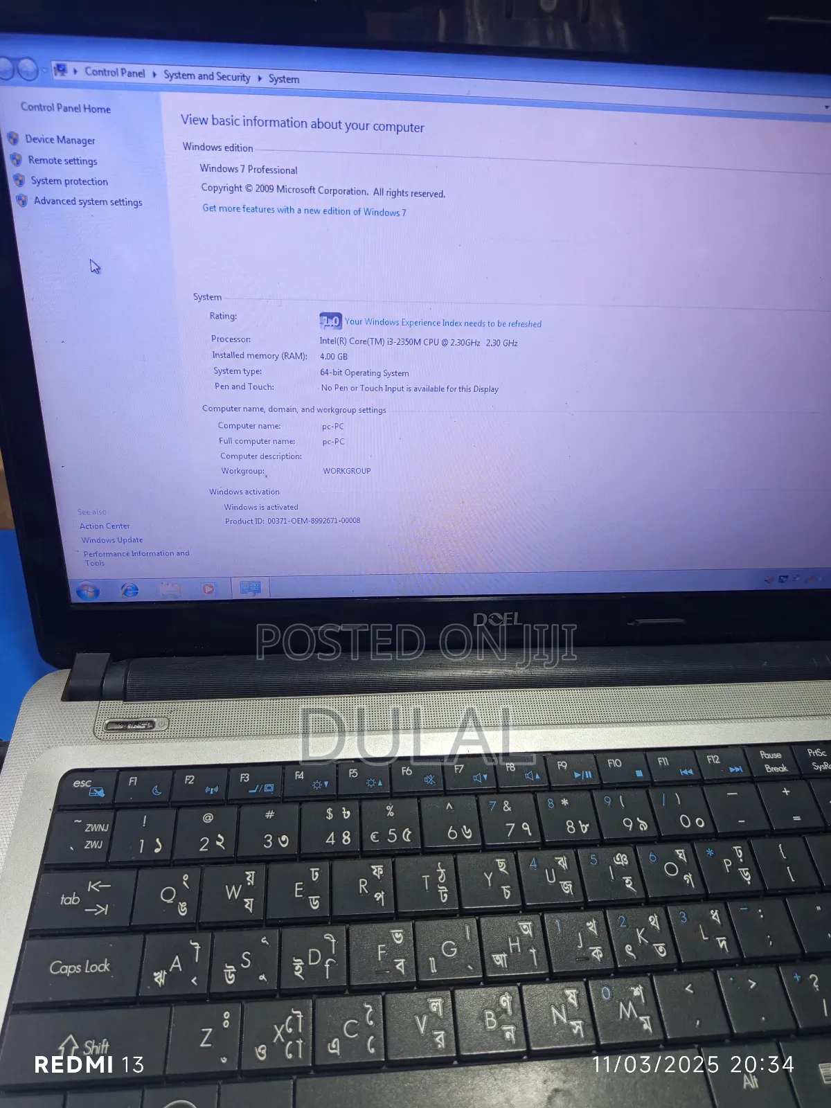 Laptop Dell Inspiron 4000 4GB Intel Core I3 HDD+SSD 500GB