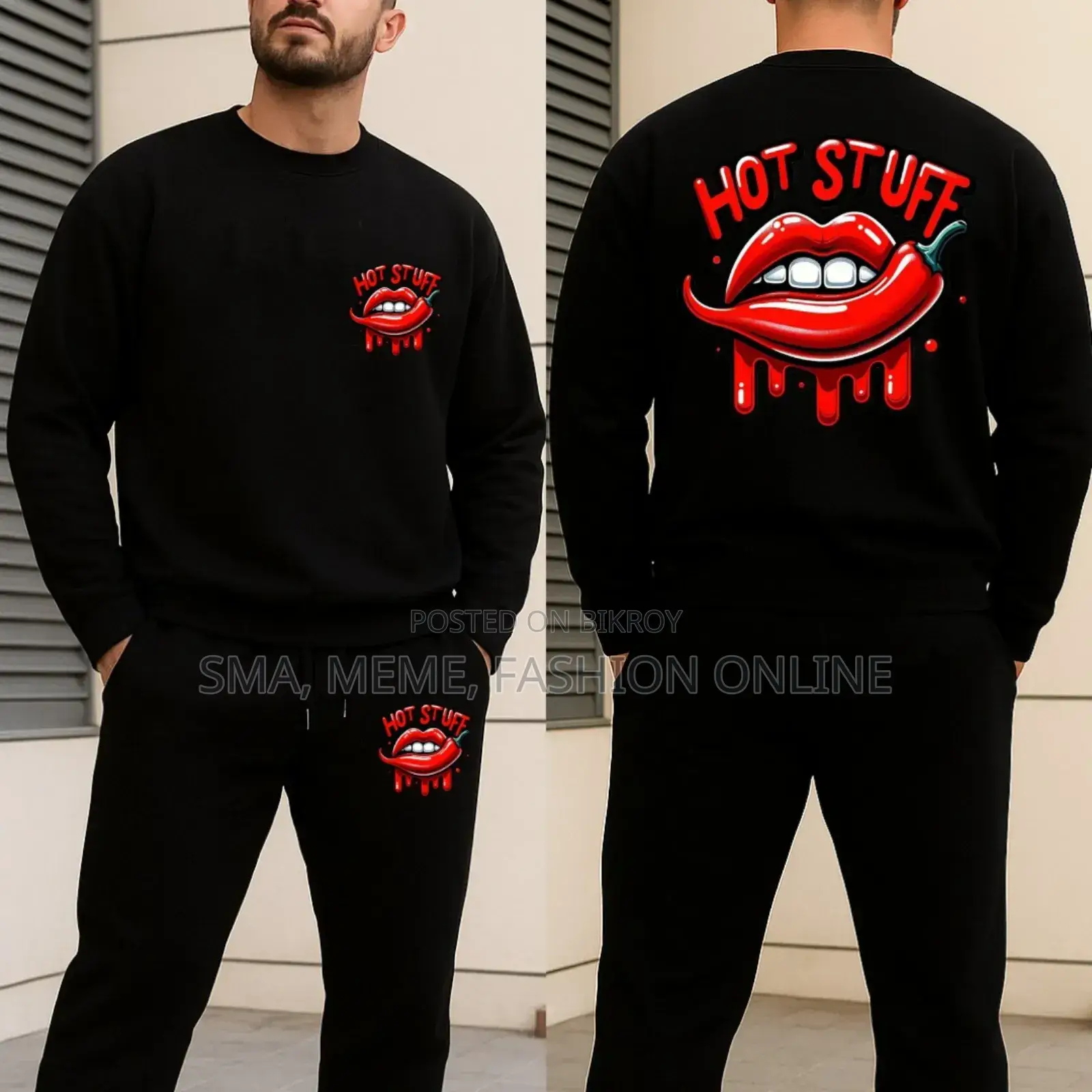 Long Sleeve Drop Shoulder Tshirt and Trouser Set