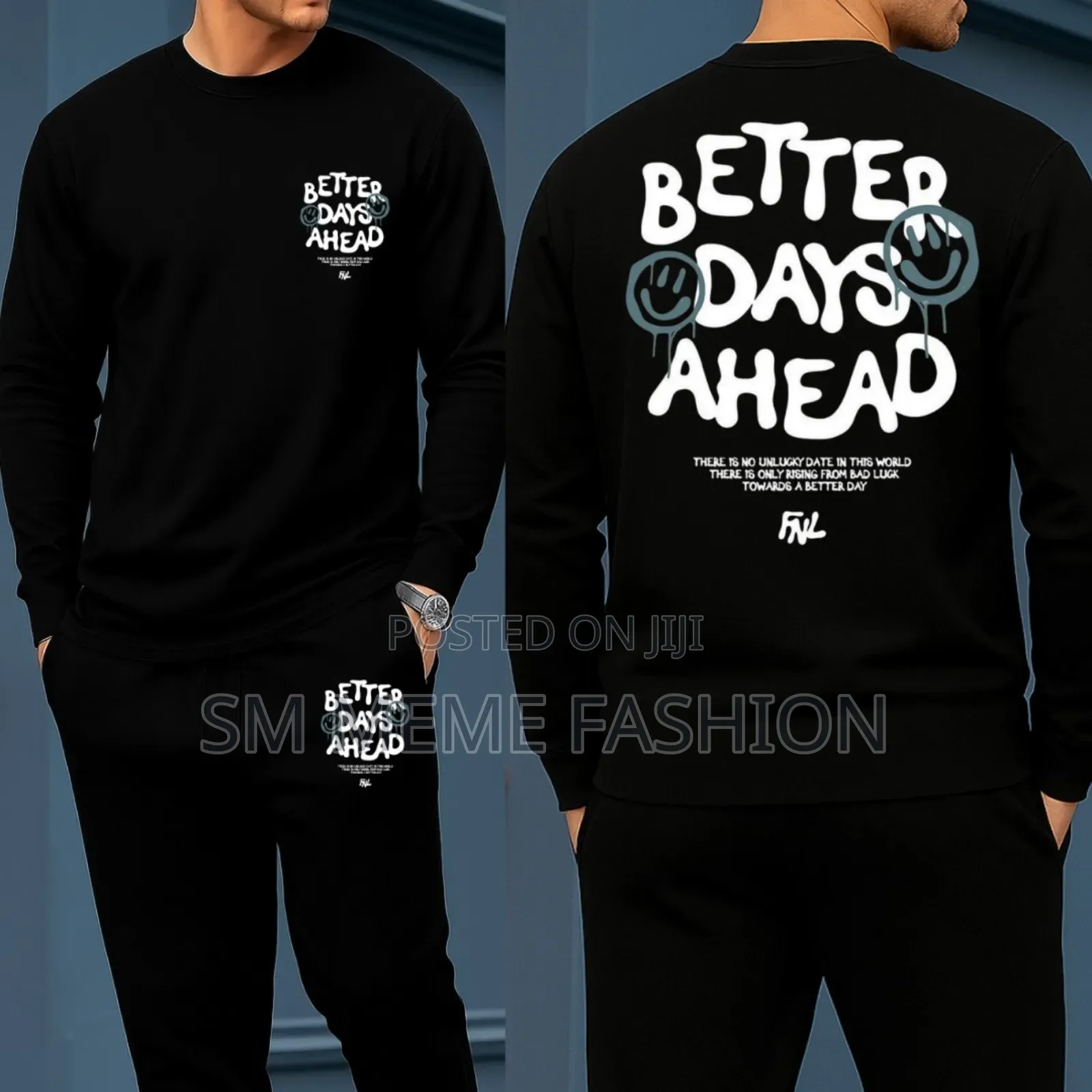 Long Sleeve Drop Shoulder Tshirt and Trouser Set