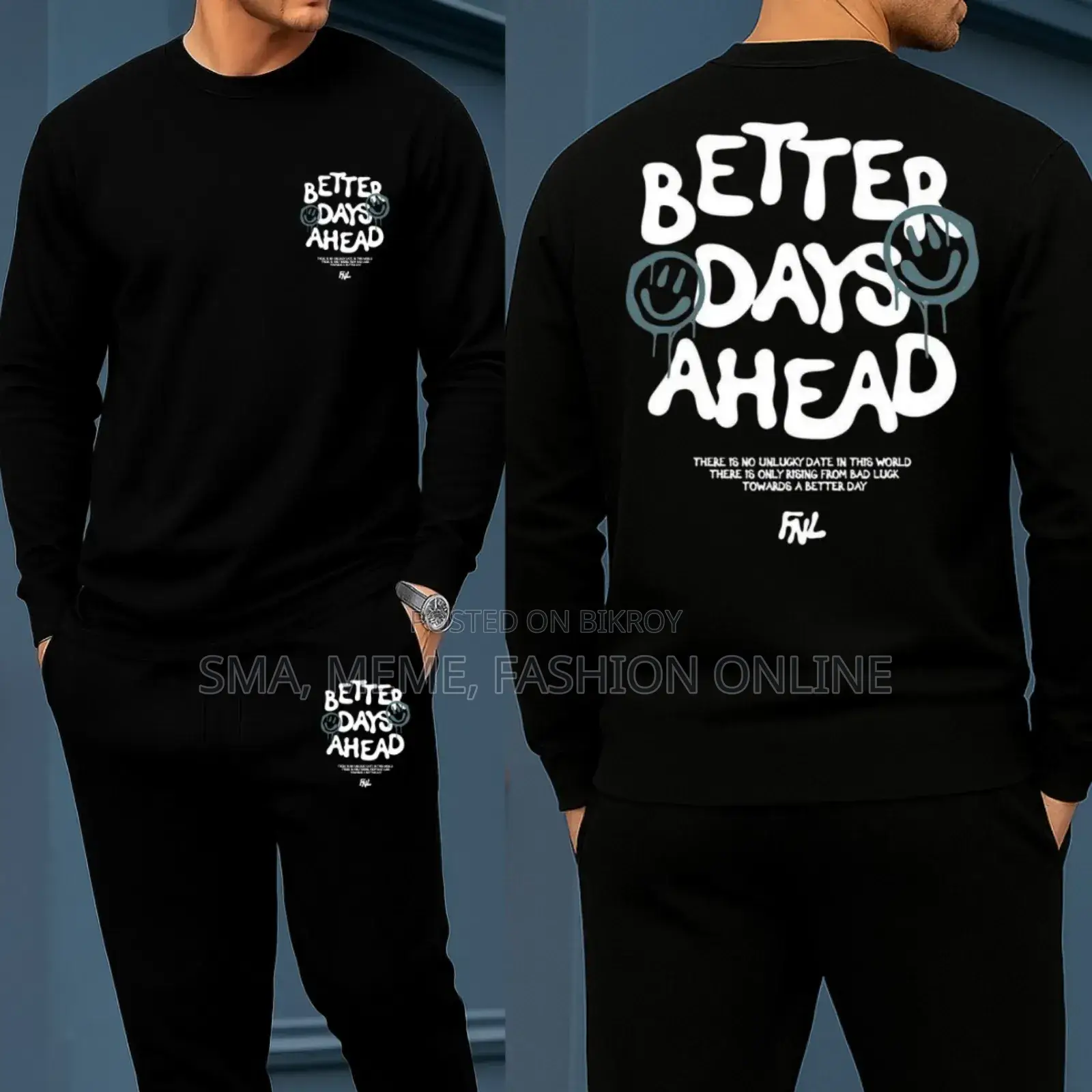 Long Sleeve Drop Shoulder Tshirt and Trouser Set