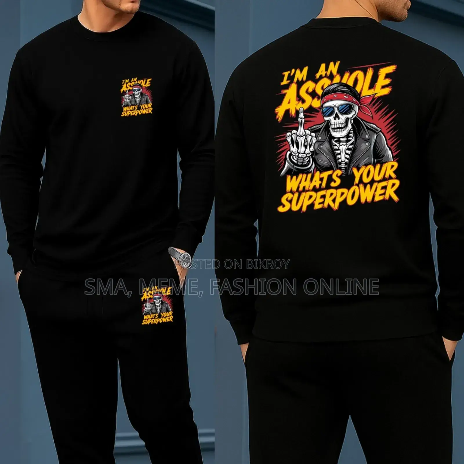 Long Sleeve Drop Shoulder Tshirt and Trouser Set