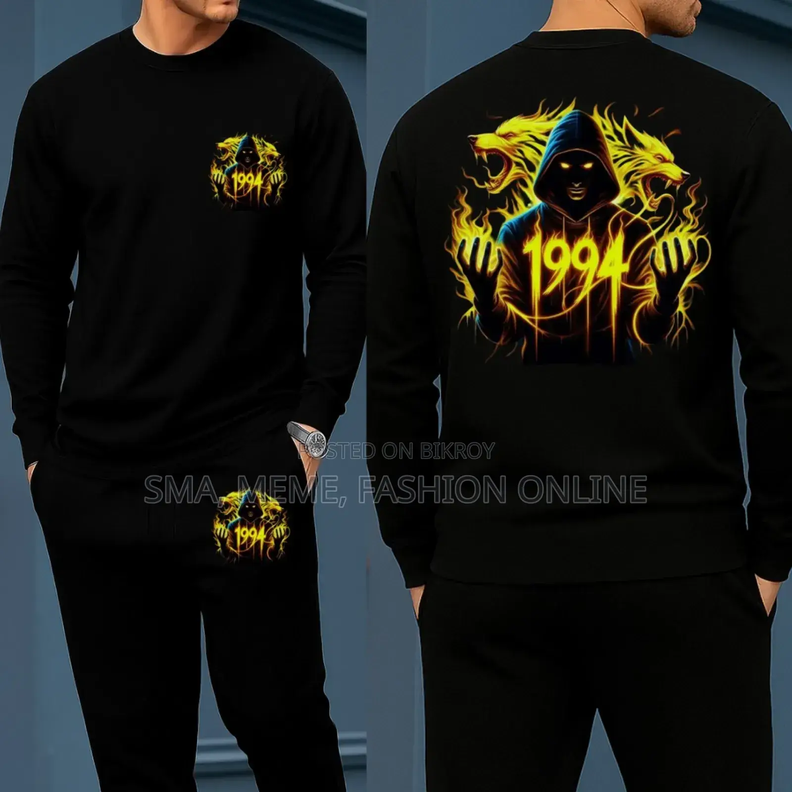 Long Sleeve Drop Shoulder Tshirt and Trouser Set
