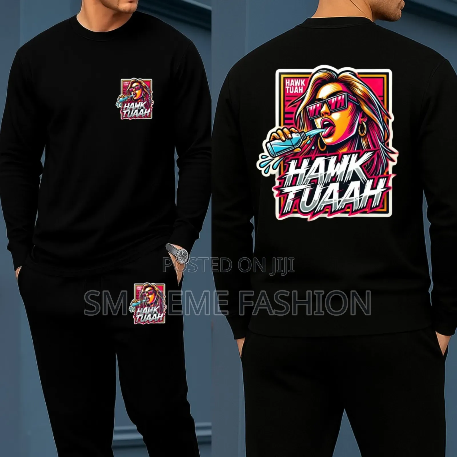 Long Sleeve Drop Shoulder Tshirt and Trouser Set