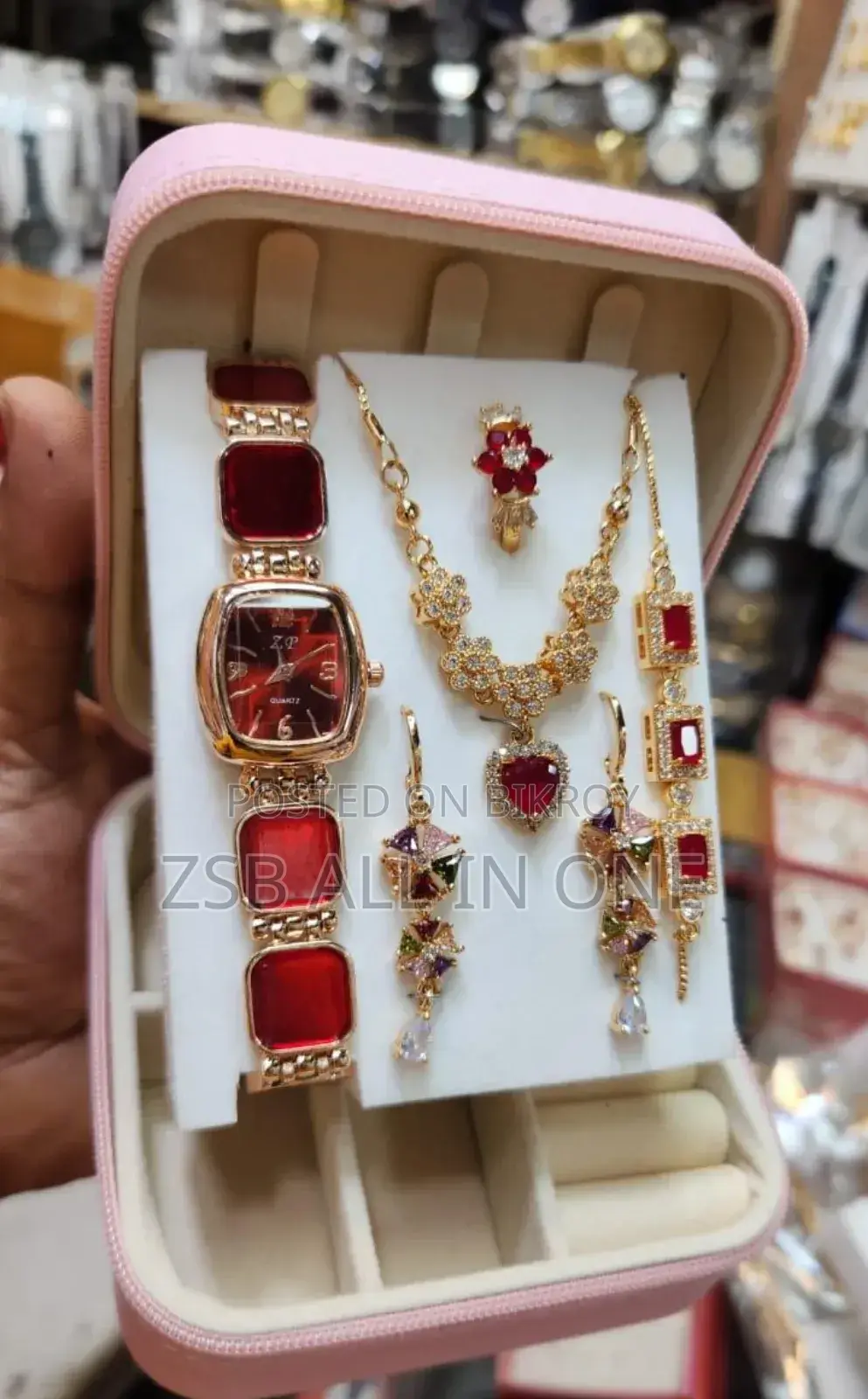 Eye-Catching 6-in-1 Jewelry and Watch Set