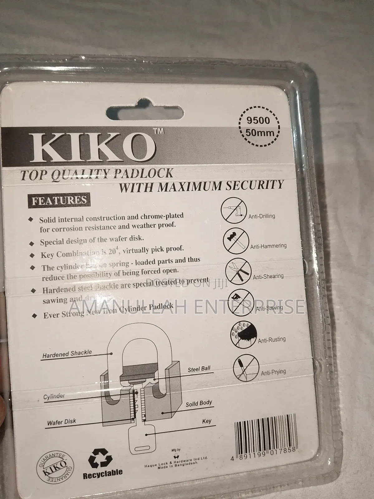 Kiko Top Quality Padlock, High-Security, Heavy-Duty Lock.