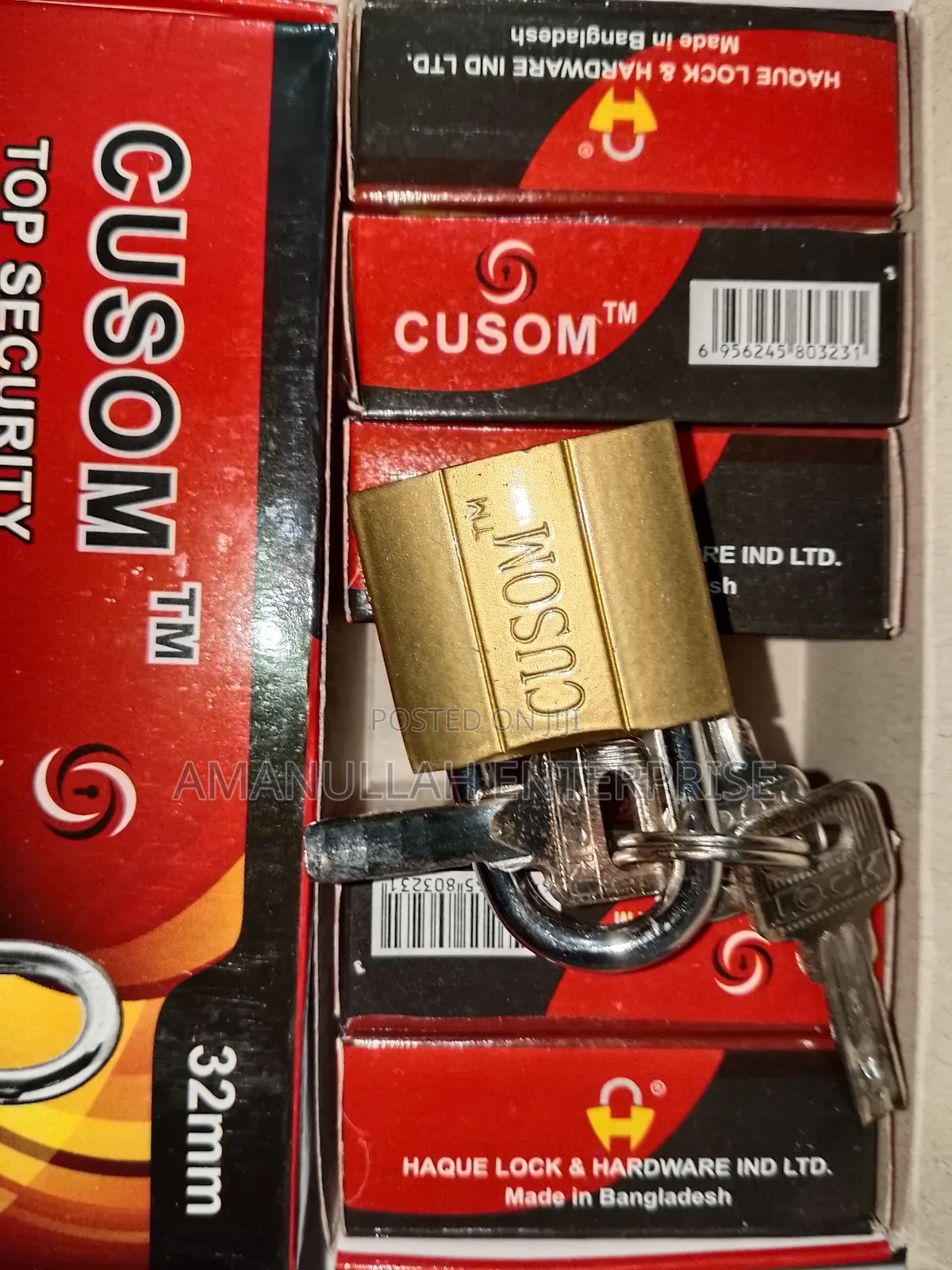 Padlock or TTP Iron Padlock, High-Security Heavy-Duty Lock Size 32 Mm.