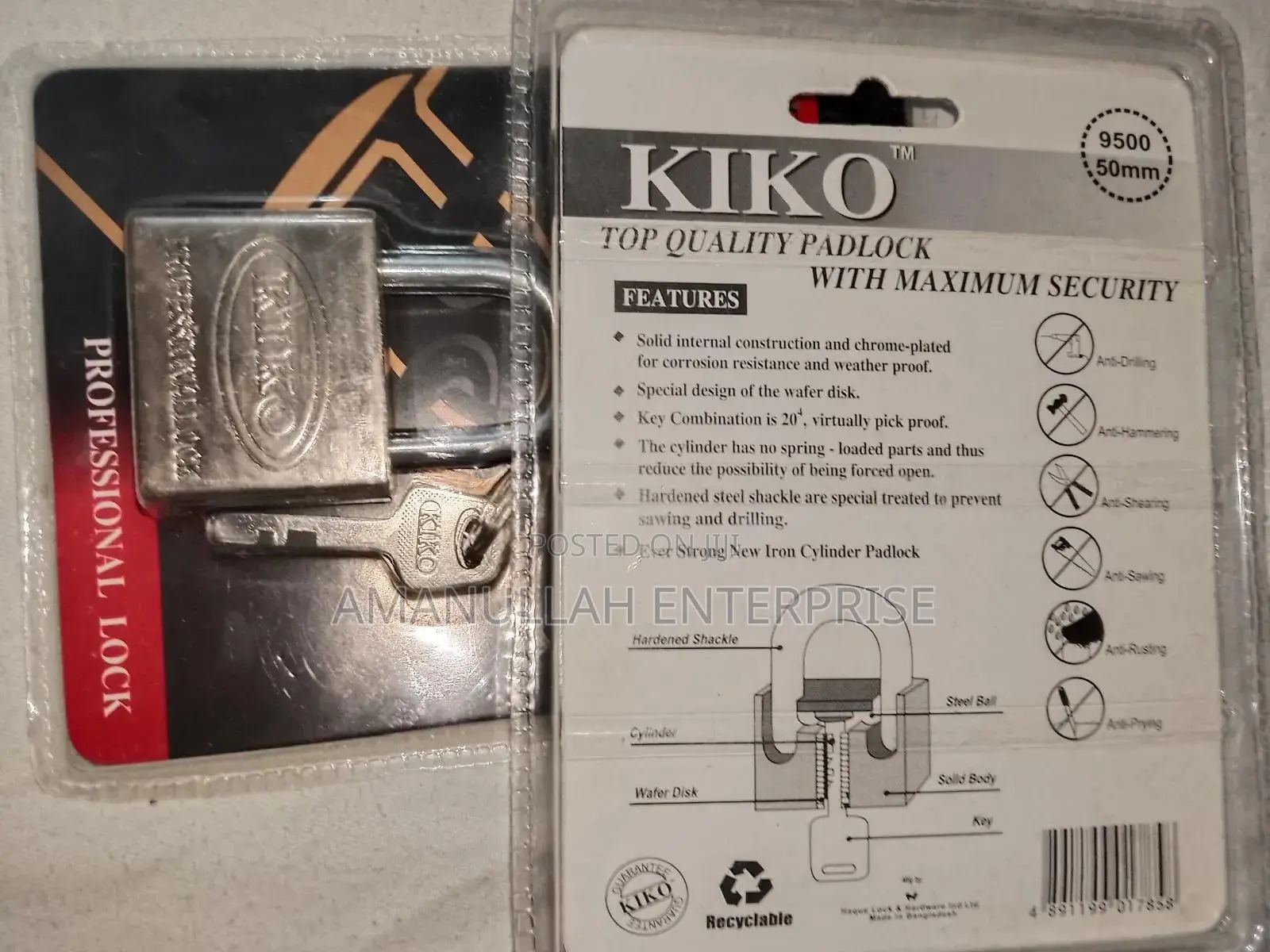 Kiko Top Quality Padlock, High-Security, Heavy-Duty Lock.