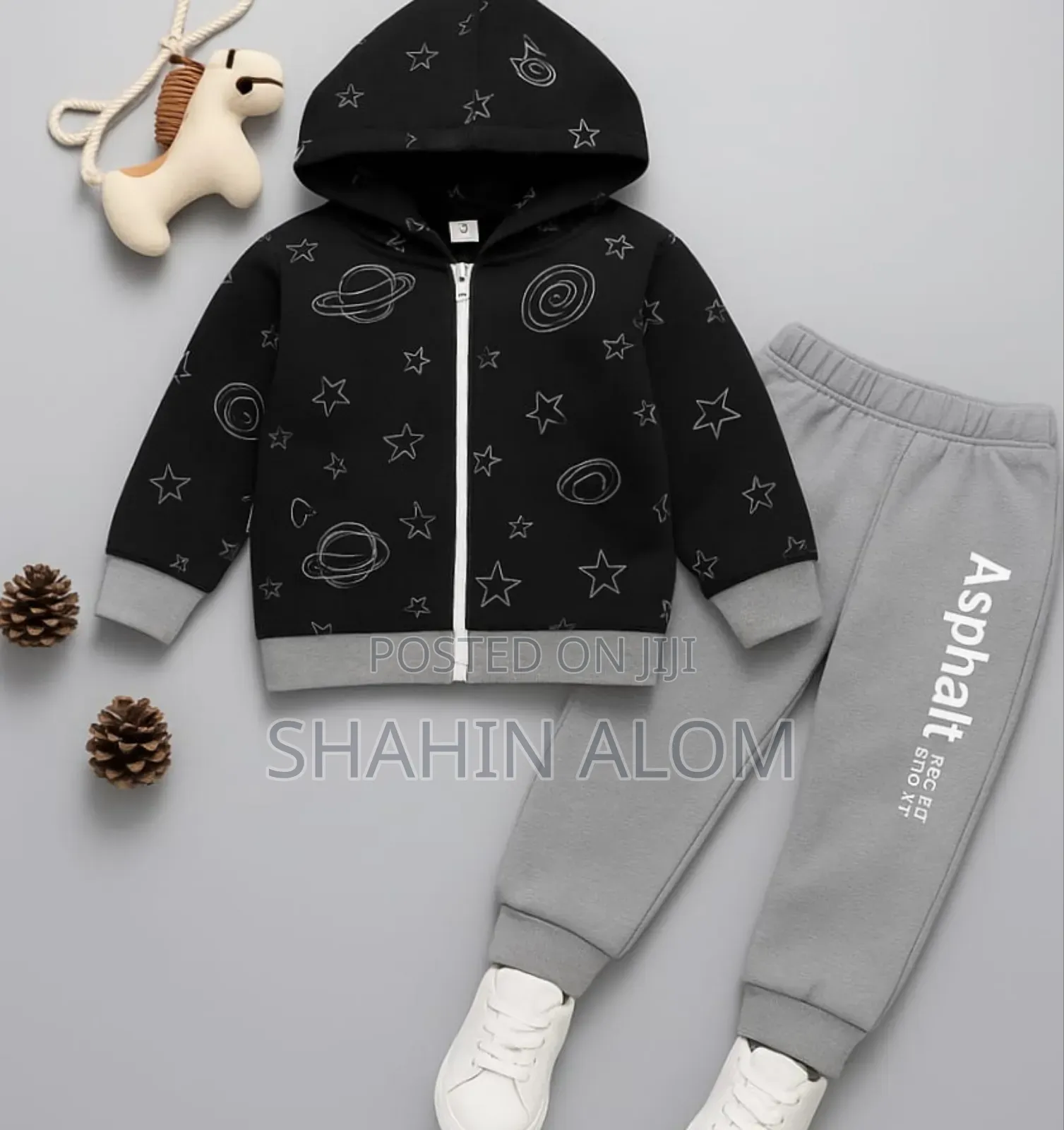 Elegant Stylish Baby Chain Hoody and Trouser Set