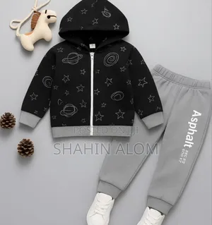 Elegant Stylish Baby Chain Hoody and Trouser Set
