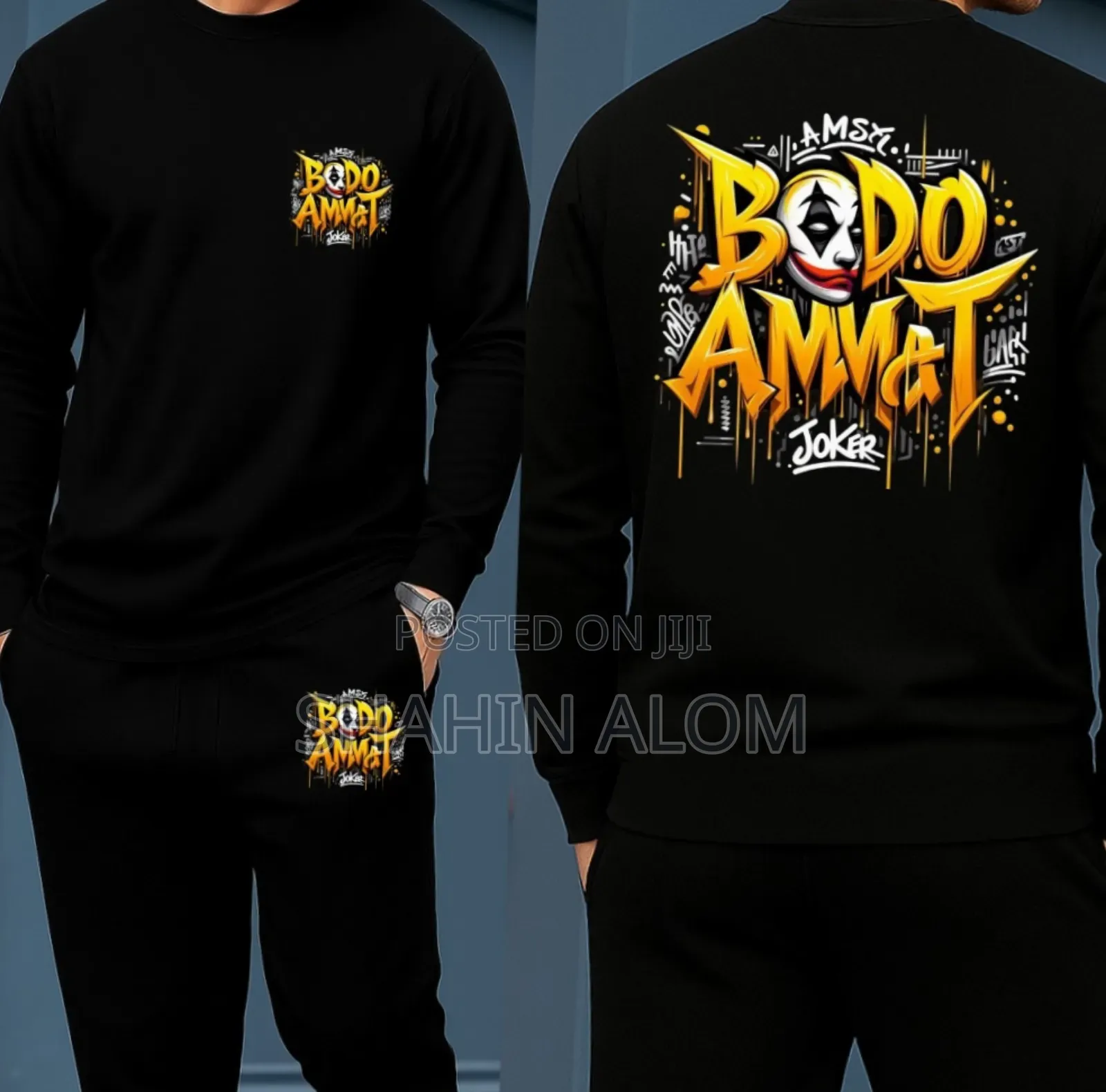 Long Sleeve Drop Shoulder Tshirt and Trouser Set