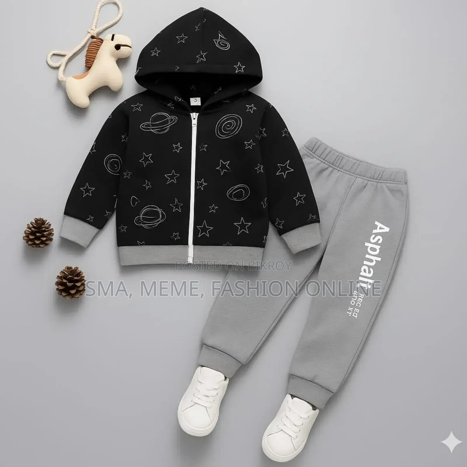 Elegant Stylish Baby Chain Hoody and Trouser Set