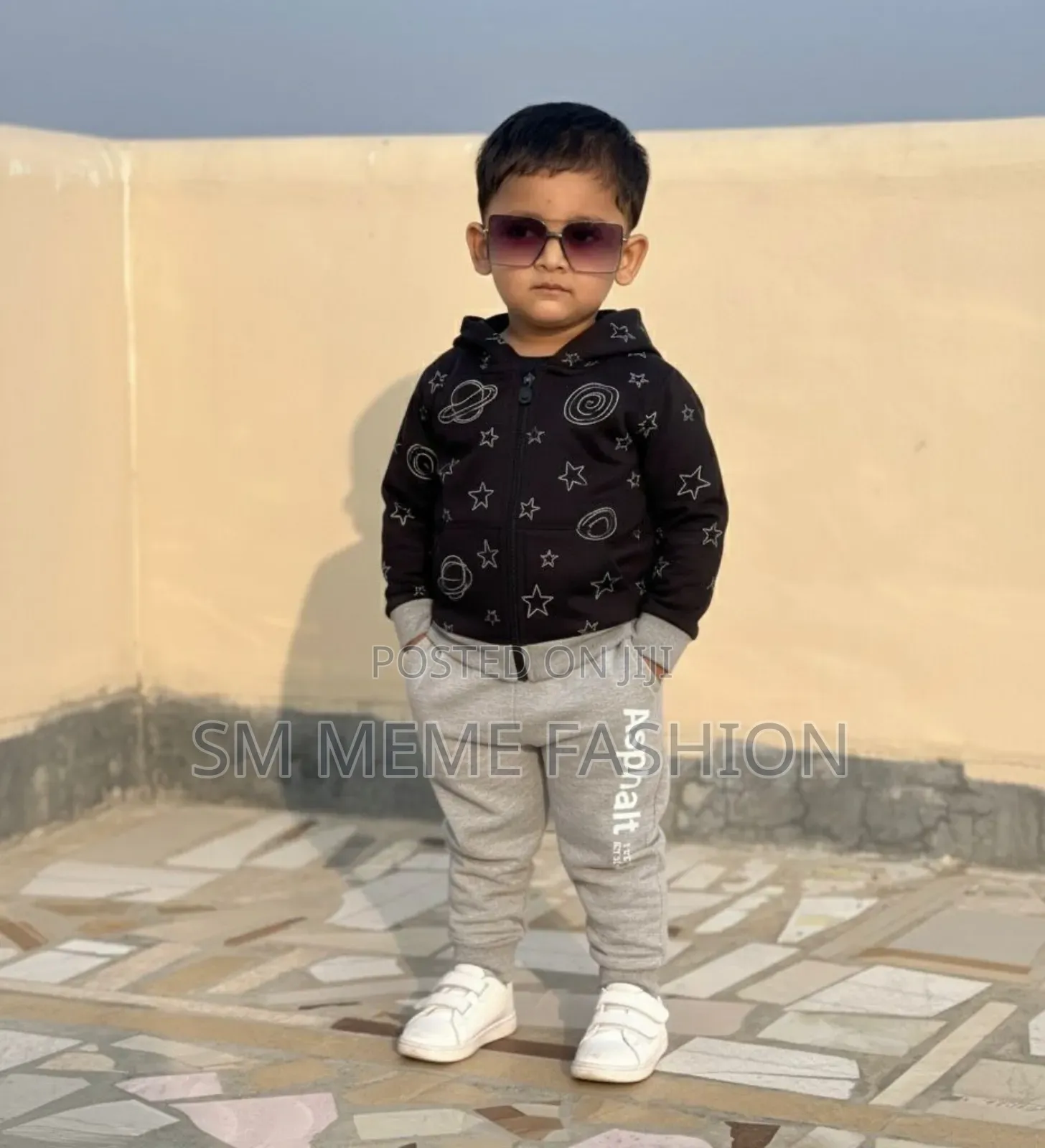 Elegant Stylish Baby Chain Hoody and Trouser Set