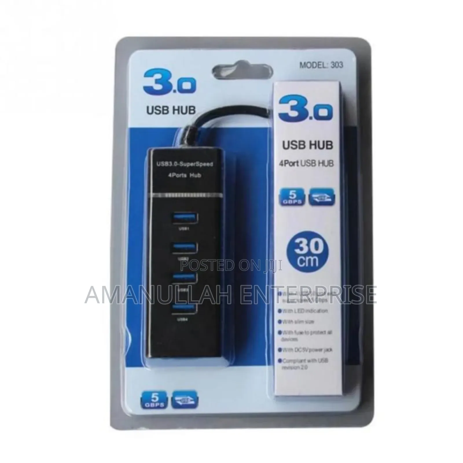 4 Port Usb 3.0 Hub, Expands a Single Usb Port Into Four