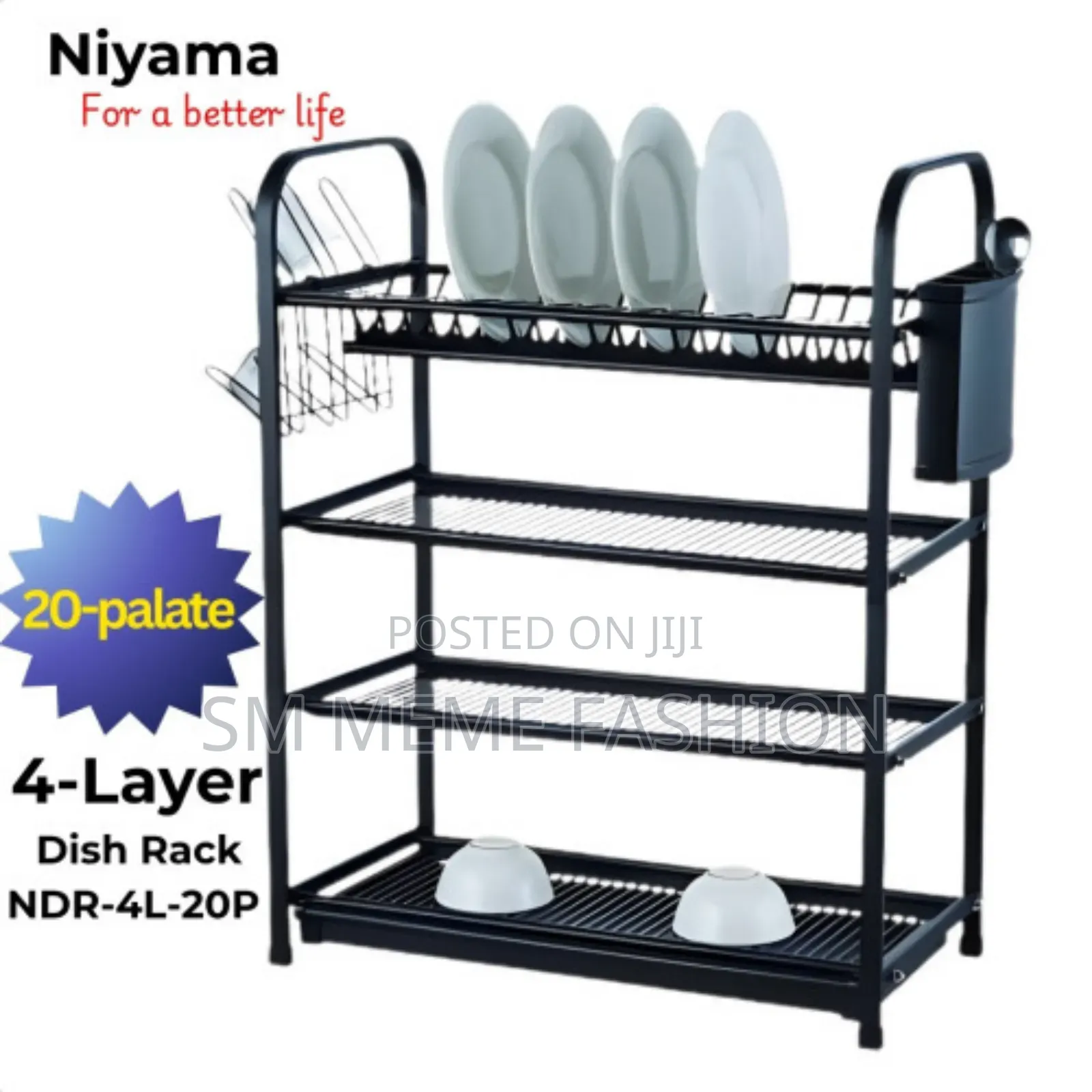Stainless Steel Dish Rack 4 Layer and 20 Plates NDR-4l-20p