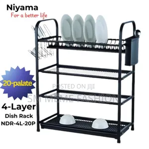 Stainless Steel Dish Rack 4 Layer and 20 Plates NDR-4l-20p