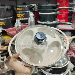মার্বেল কোটেড ননস্টিক অ্যালুমিনিয়াম ডাই কাস্টিং পিঠা বা কেক প্যান গ্লাস ঢাকনা সহ