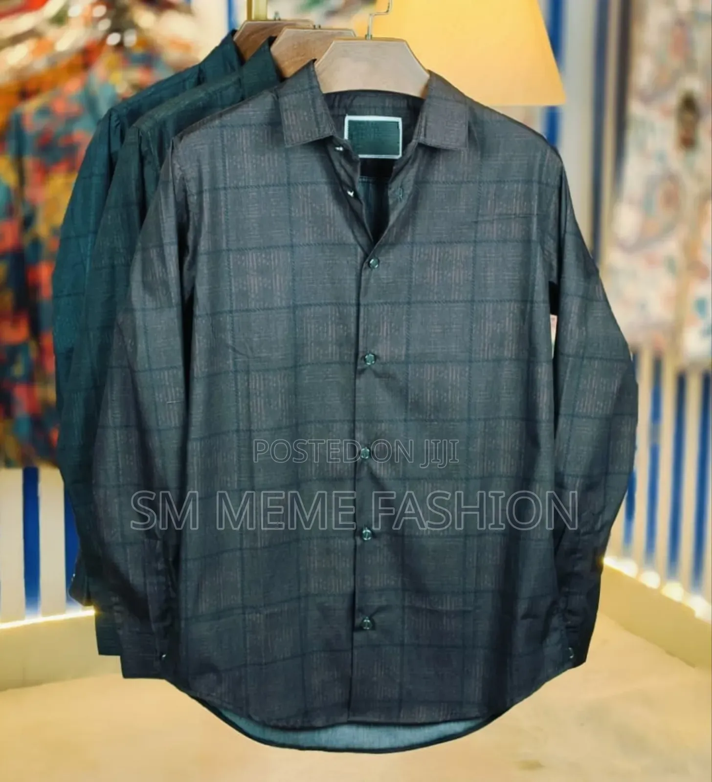 China Pure Black Magnet Cotton Full Sleeve Shirt