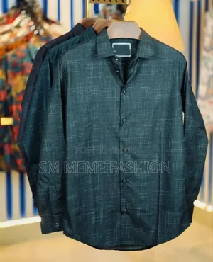 China Pure Black Magnet Cotton Full Sleeve Shirt