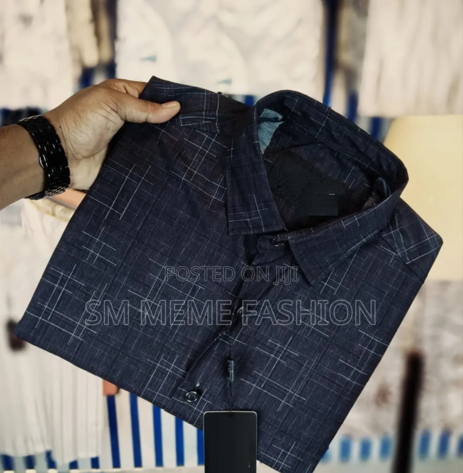 China Pure Black Magnet Cotton Full Sleeve Shirt