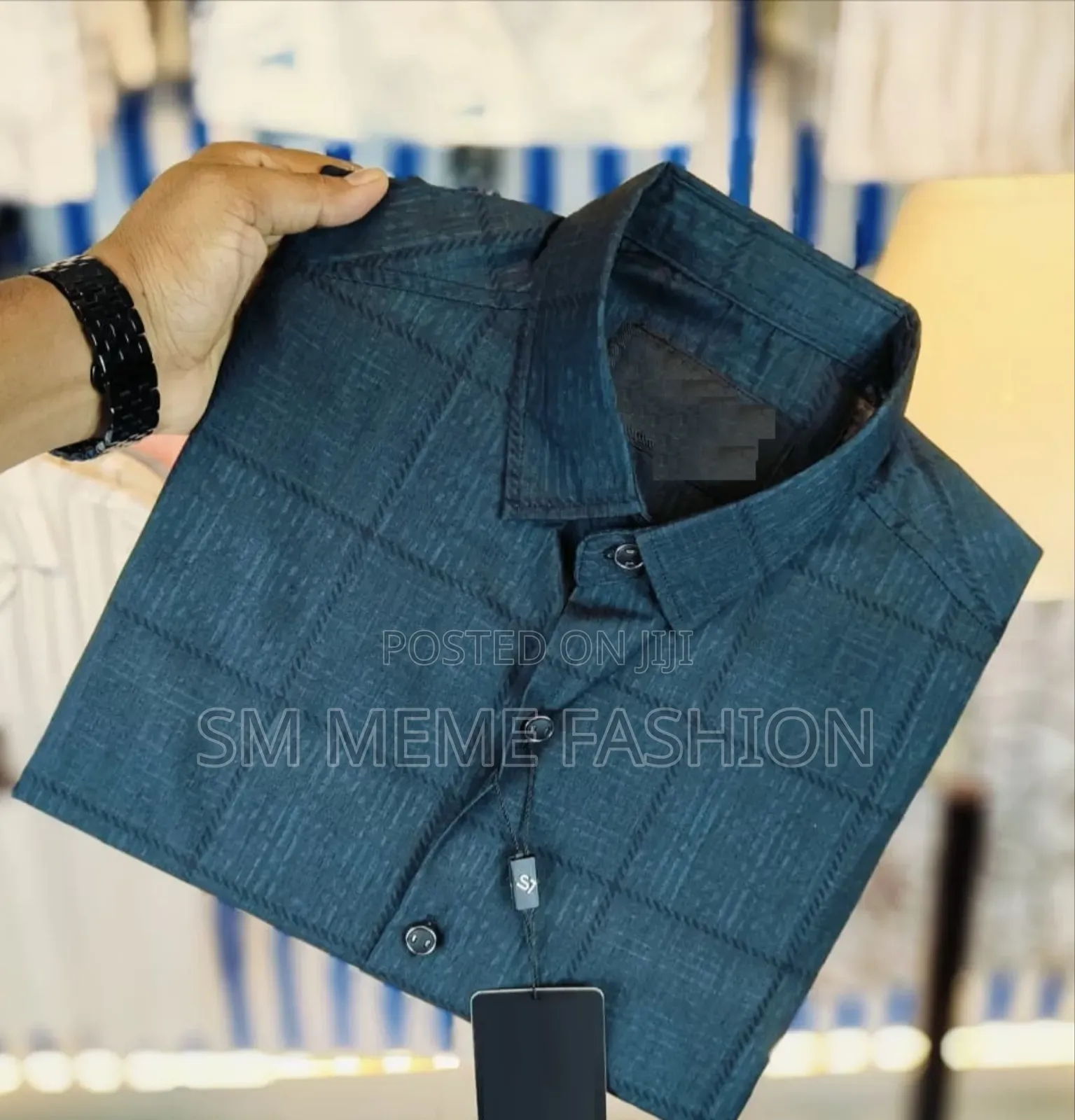 China Pure Black Magnet Cotton Full Sleeve Shirt