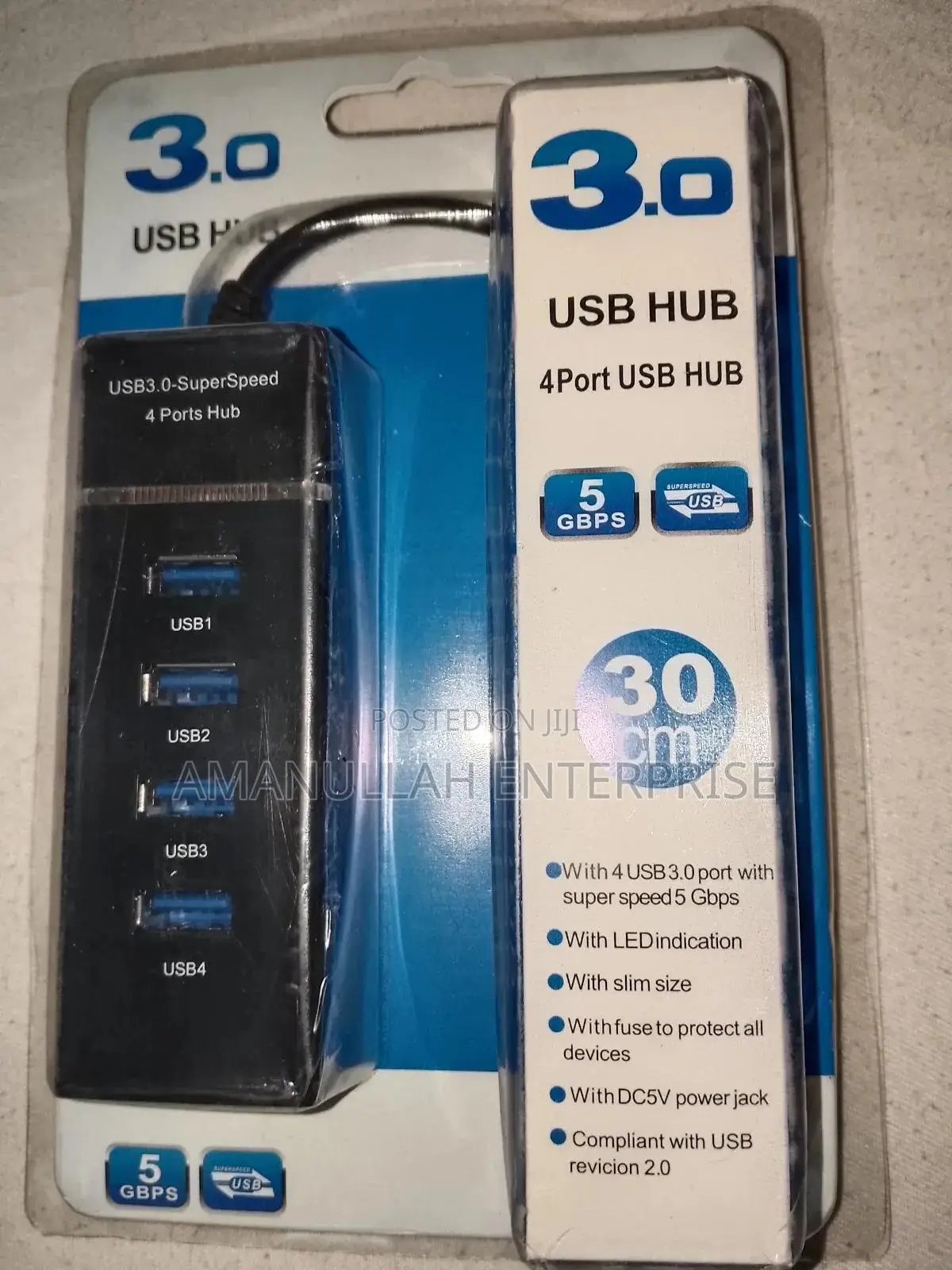 4 Port Usb 3.0 Hub, Expands a Single Usb Port Into Four