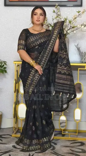 হাফ সিল্ক স্ক্রিন প্রিন্ট শাড়ি উইথ ব্লাউজ পিস নতুন আপডেট