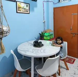 Photo - Round Dining Table With 4 Chair (Full Set)