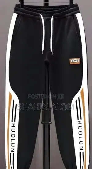 Black Cargo Stripe Sweatpants Joggers