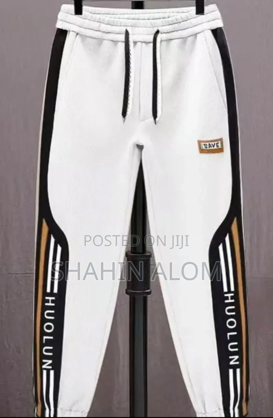 Black Cargo Stripe Sweatpants Joggers