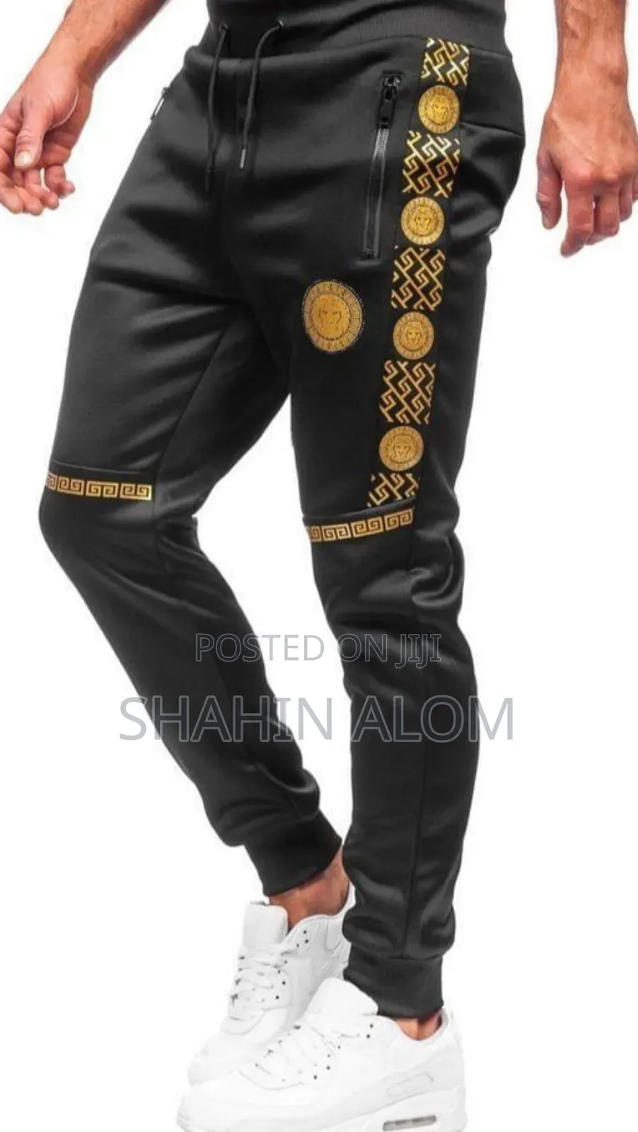 Black Cargo Stripe Sweatpants Joggers
