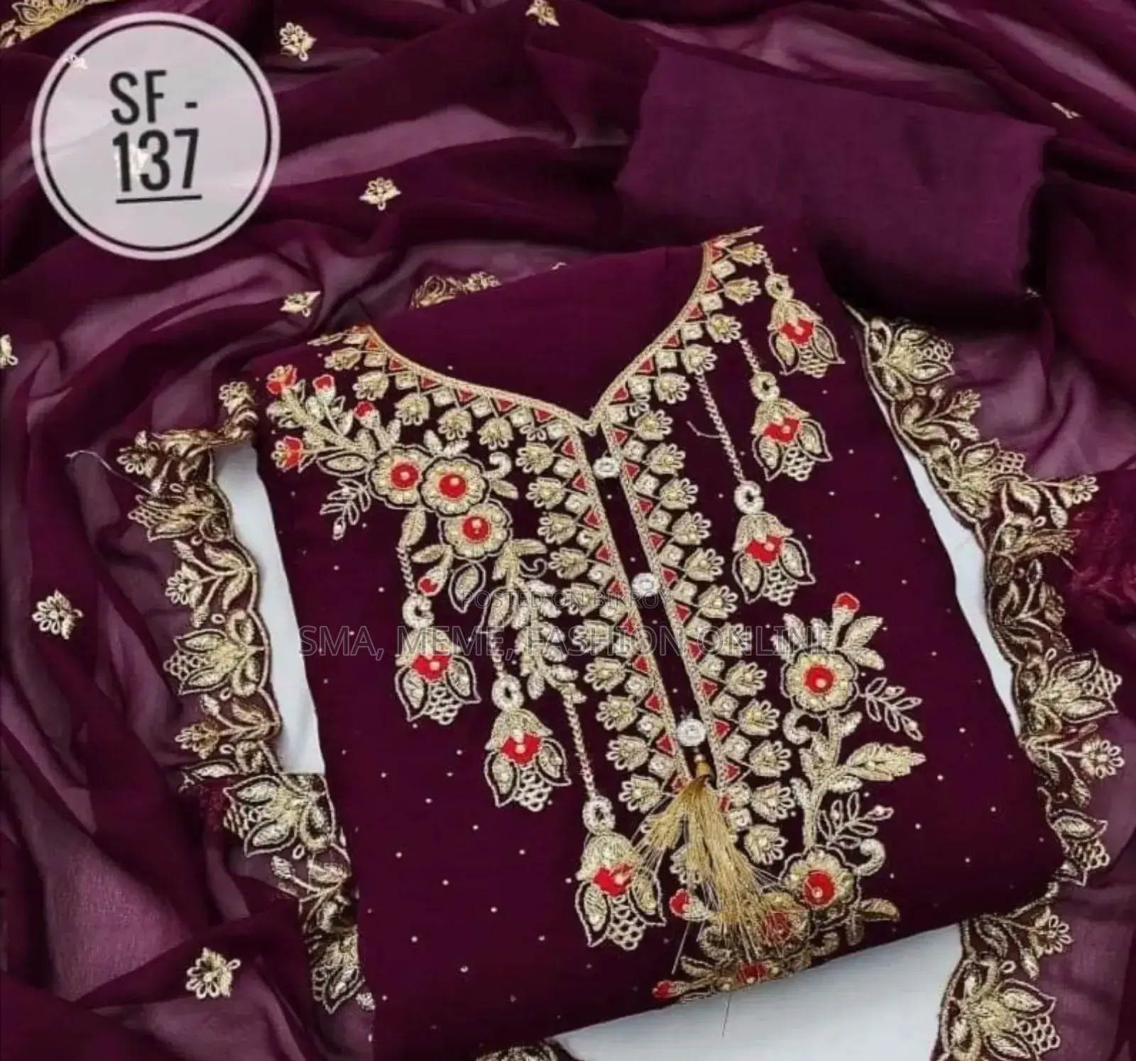Embroidery Georgette Three Piece