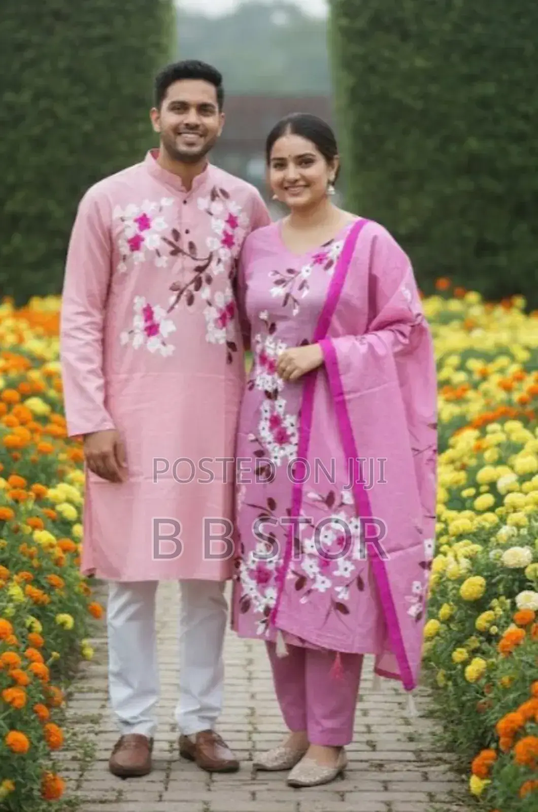 Panjabi Three Piece Couple Set স্টাইলের মিল যখন চোখে পড়ে,