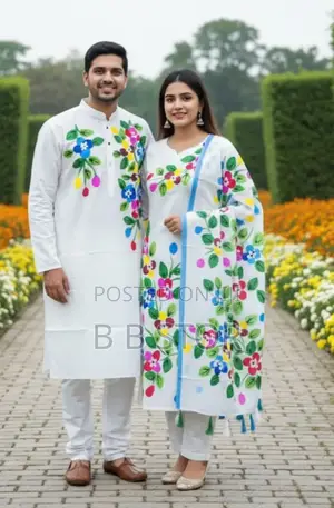 Panjabi Three Piece Couple Set স্টাইলের মিল যখন চোখে পড়ে,