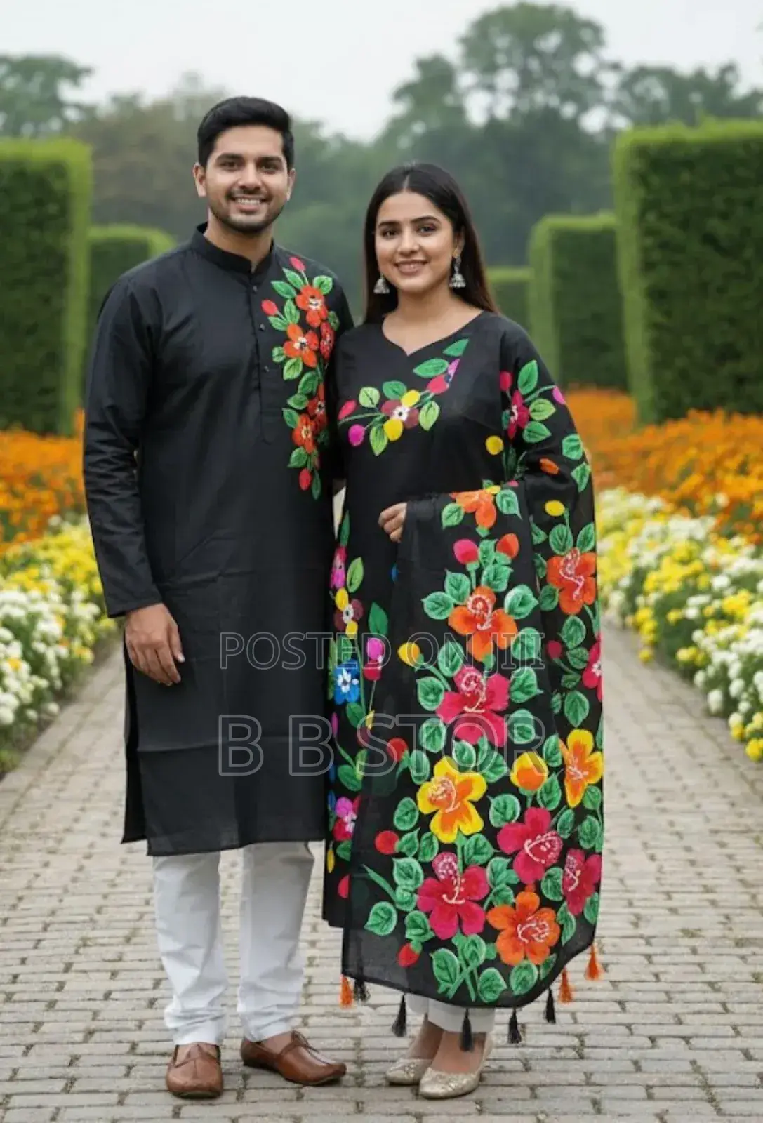 Panjabi Three Piece Couple Set স্টাইলের মিল যখন চোখে পড়ে,