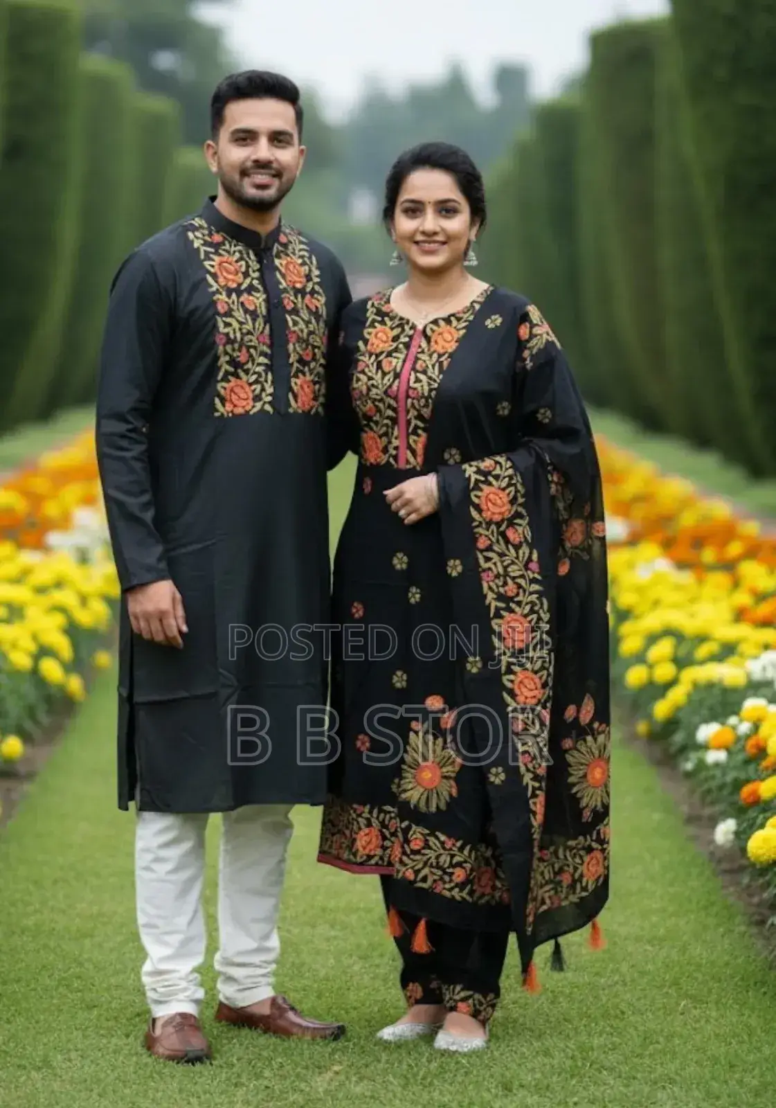 Panjabi Three Piece Couple Set স্টাইলের মিল যখন চোখে পড়ে,