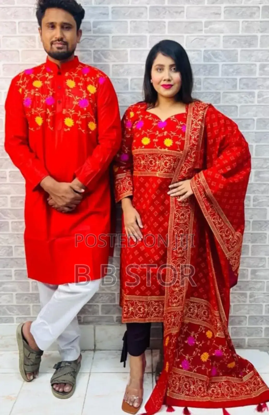Panjabi Three Piece Couple Set স্টাইলের মিল যখন চোখে পড়ে,