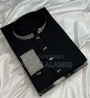 স্টাইলিশ হ্যারিংবোন কটন পাঞ্জাবি