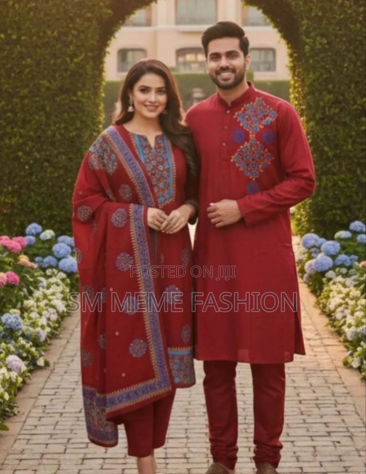 যুগলবন্দী পাঞ্জাবি-থ্রিপিস কাপল সেট