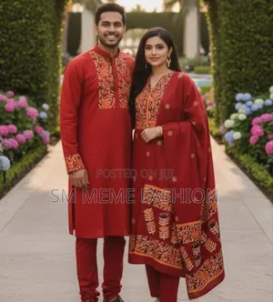 যুগলবন্দী পাঞ্জাবি-থ্রিপিস কাপল সেট