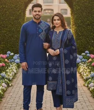 যুগলবন্দী পাঞ্জাবি-থ্রিপিস কাপল সেট