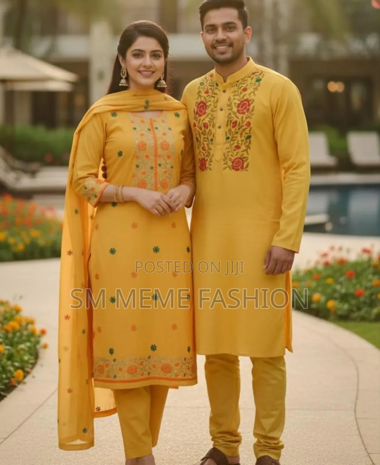 যুগলবন্দী পাঞ্জাবি-থ্রিপিস কাপল সেট