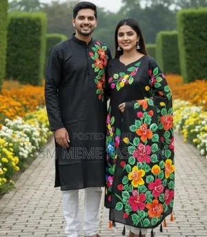 Jugolbondi Panjabi-Three Piece Couple Set