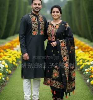 Jugolbondi Panjabi-Three Piece Couple Set