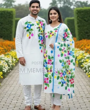 Jugolbondi Panjabi-Three Piece Couple Set